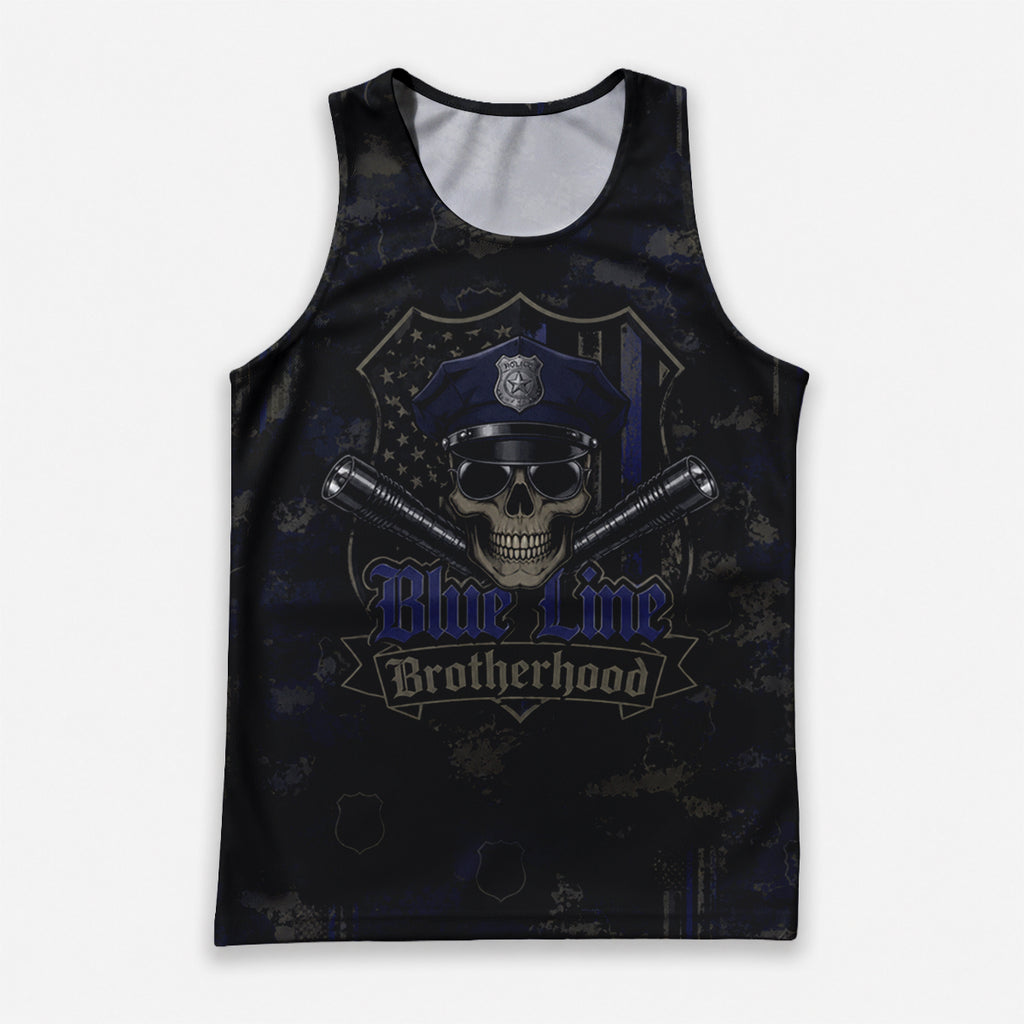 Men's Running Tank Top Police Blue Line Brotherhood Running Singlet