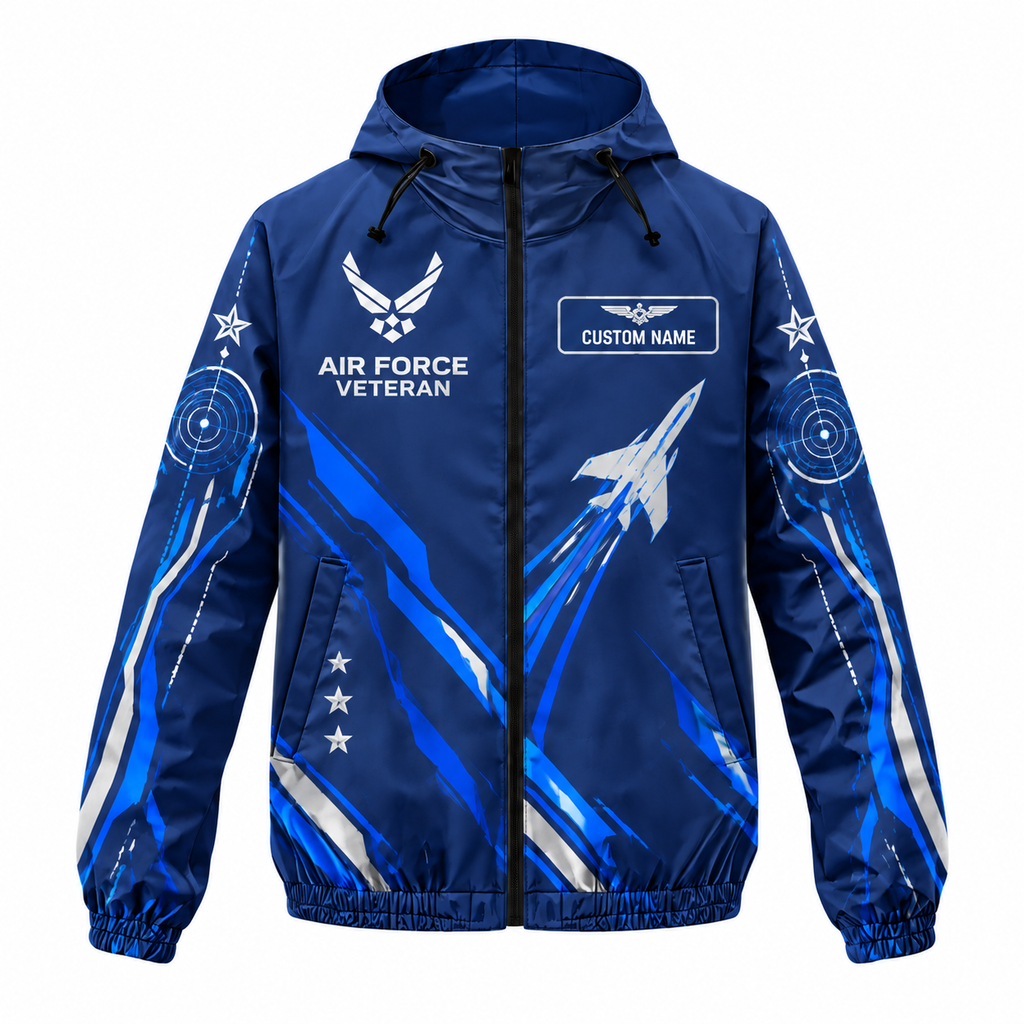 Custom Name Air Force Mission Miles Running Windbreaker Jacket