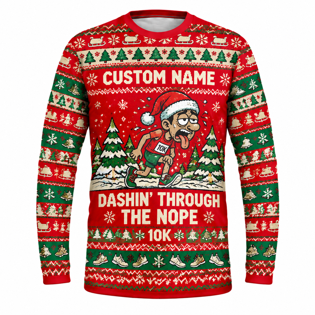 Custom Name Dashin’ Through the Nope Running Long Sleeve Shirt