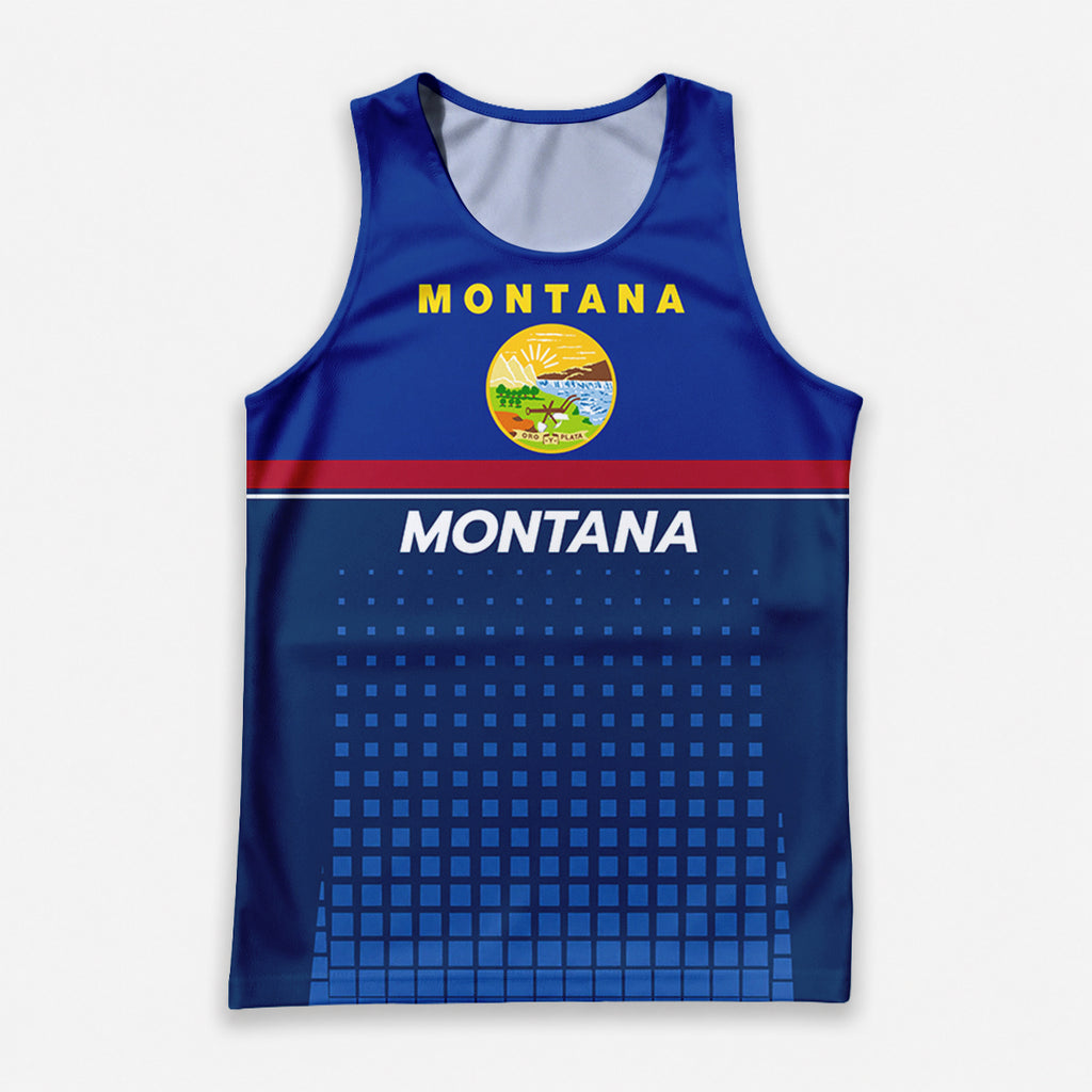 Patriotic Tech Running Tank Top - Montana State Pride Running Singlet
