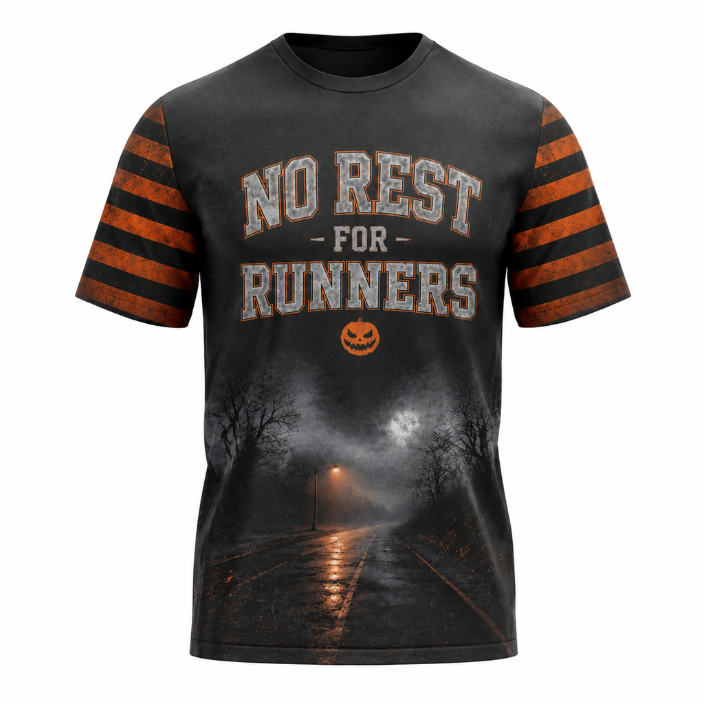 No Rest for Runners Halloween Tech Running T-Shirt