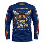 Custom Name Jingle All the Miles Running Long Sleeve Shirt