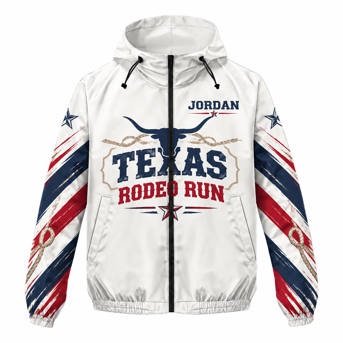 Custom Name Texas Rodeo Run Running Windbreaker Jacket