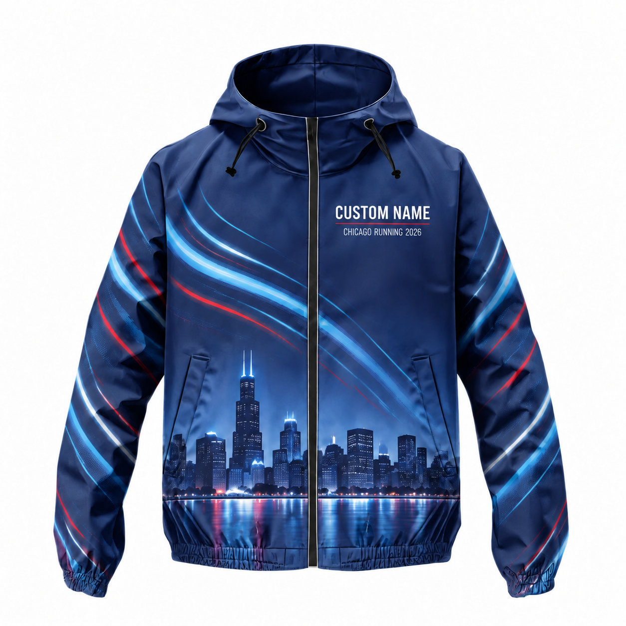 Custom Name Windy City Night Runner Running Windbreaker Jacket