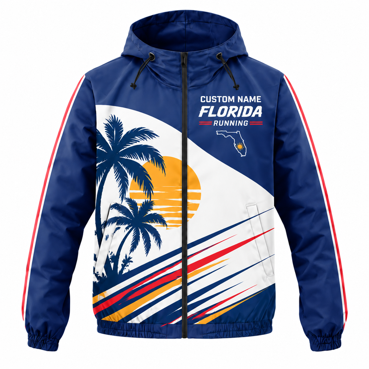 Custom Name Florida State Pride Run Florida Running Windbreaker Jacket