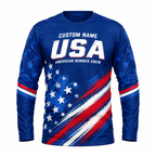 Custom Name American Runner Crew Running Long Sleeve Shirt