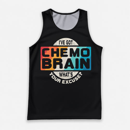 Cancer Fighter Running Tank Top Chemo Brain Funny Running Singlet for Men and Women