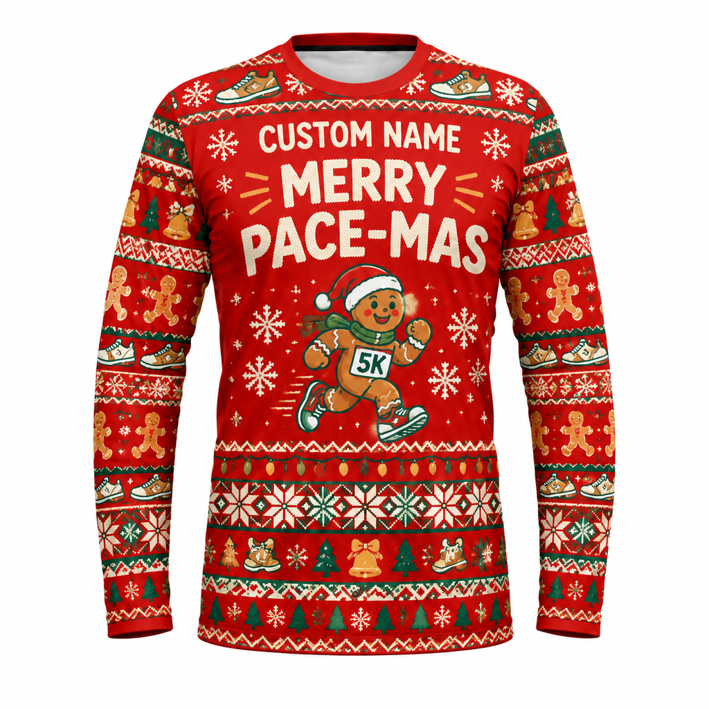 Custom Name Merry Pace-mas Running Long Sleeve Shirt