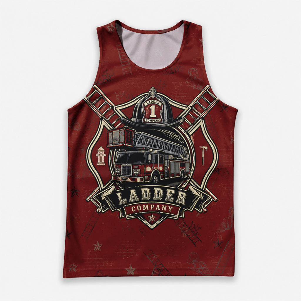 Men's Running Tank Top Firefighter Ladder Company Running Singlet