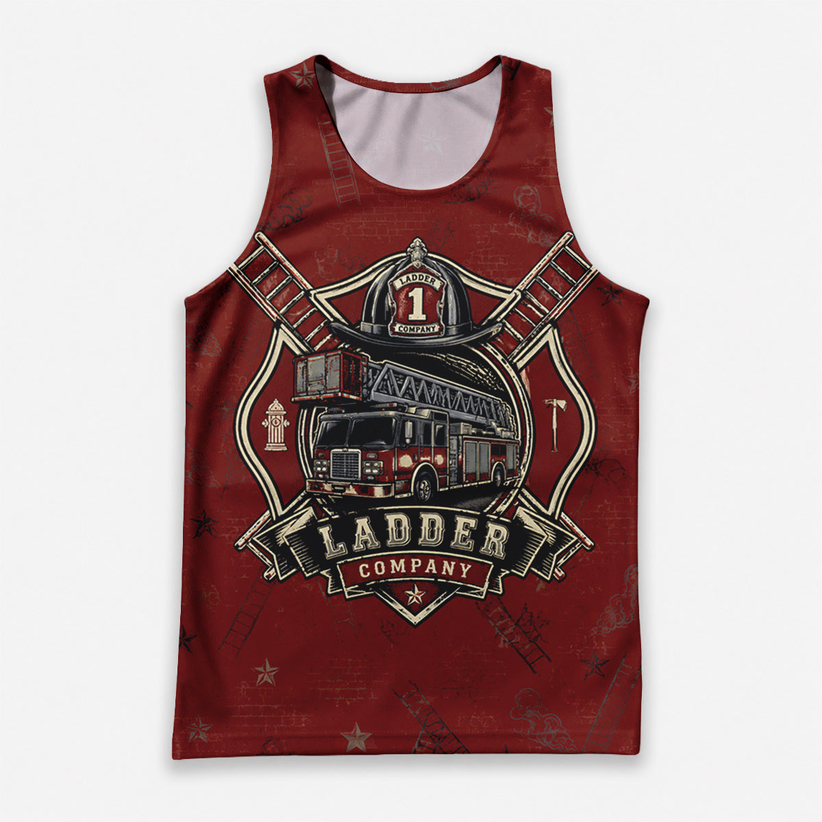Men's Running Tank Top Firefighter Ladder Company Running Singlet