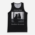 Cat Running Tank Top Funny Cat Running Singlet for Men and Women