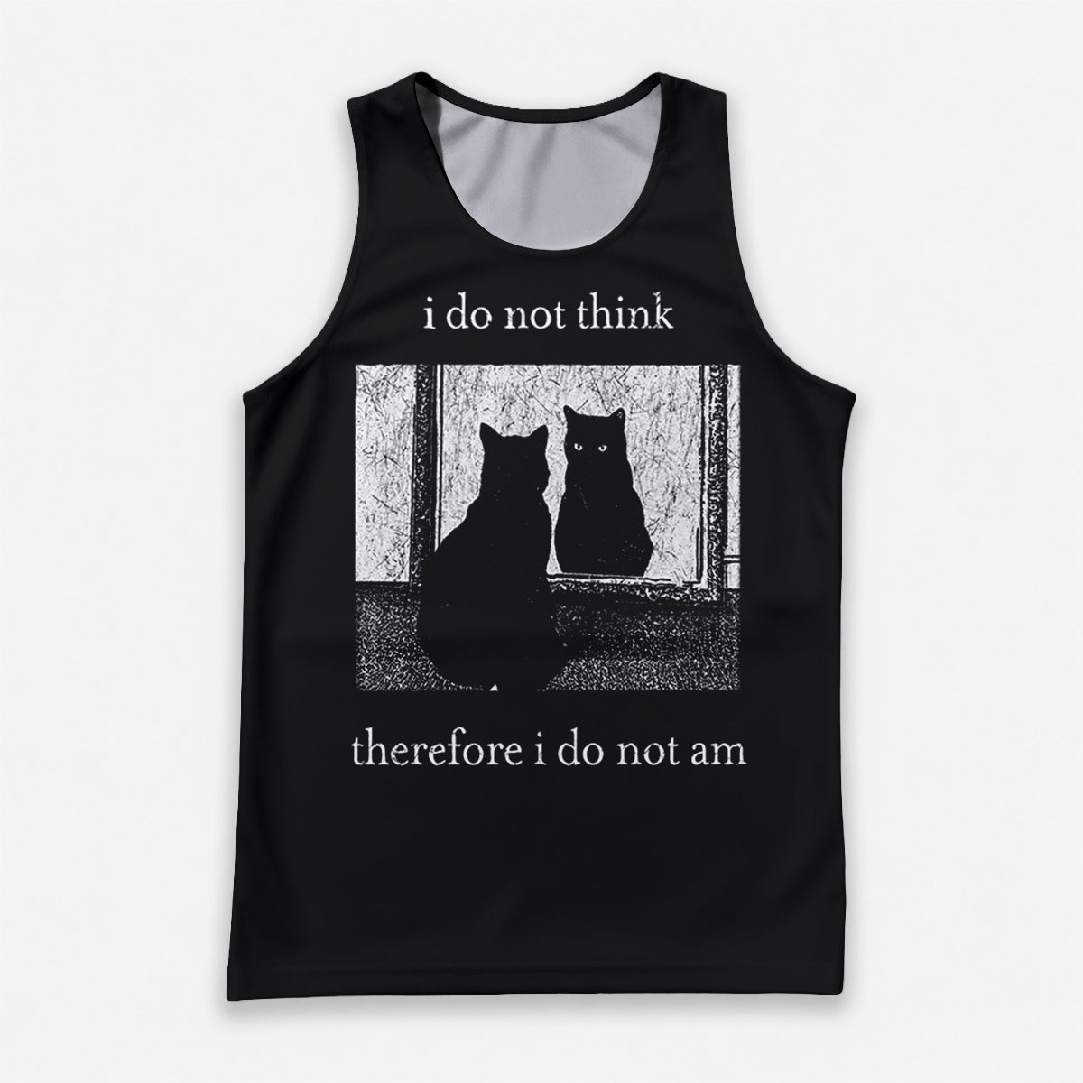 Cat Running Tank Top Funny Cat Running Singlet for Men and Women
