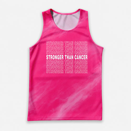 Cancer Fighter Running Tank Top Stronger Than Cancer Pink Running Singlet for Men and Women