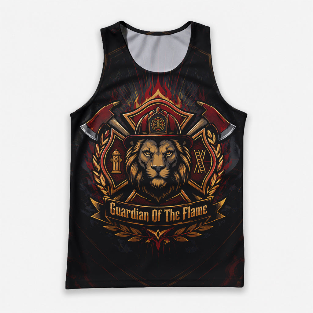 Men's Running Tank Top Firefighter Guardian Of The Flame Running Singlet