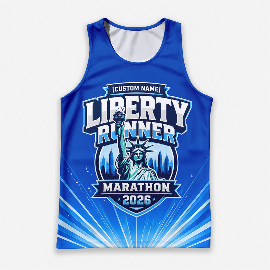 Lady Liberty Torch The NYC Race Day Running Tank Top