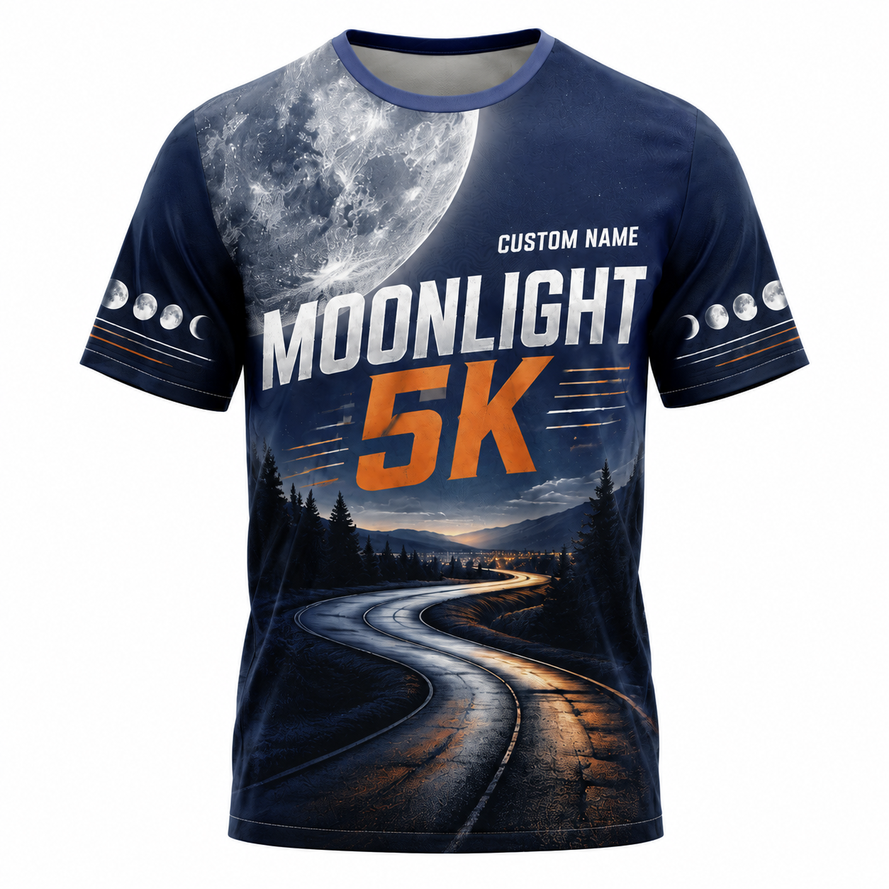 Custom Name Moonlight 5K Halloween Tech Running T-Shirt