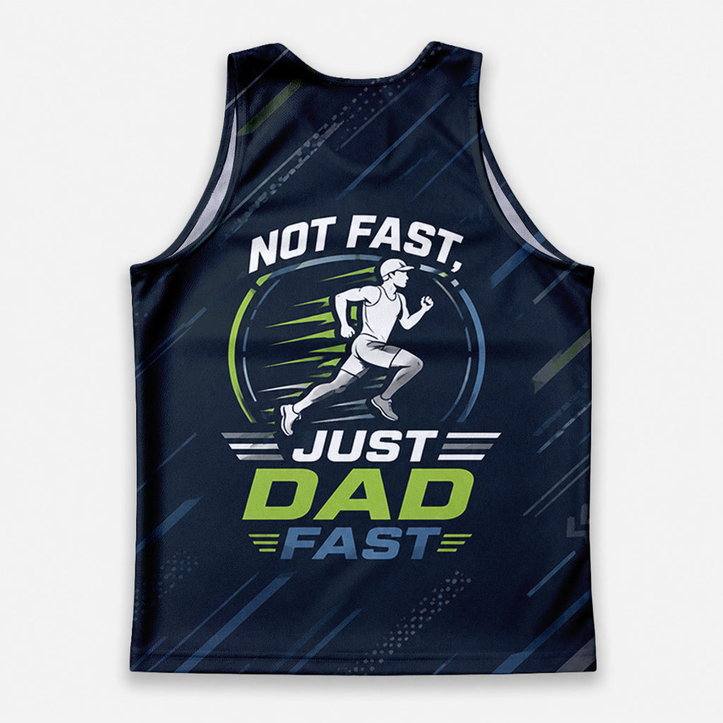 Funny Dad Running Tank Top Just Dad Fast Tech Singlet