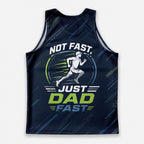 Funny Dad Running Tank Top Just Dad Fast Tech Singlet