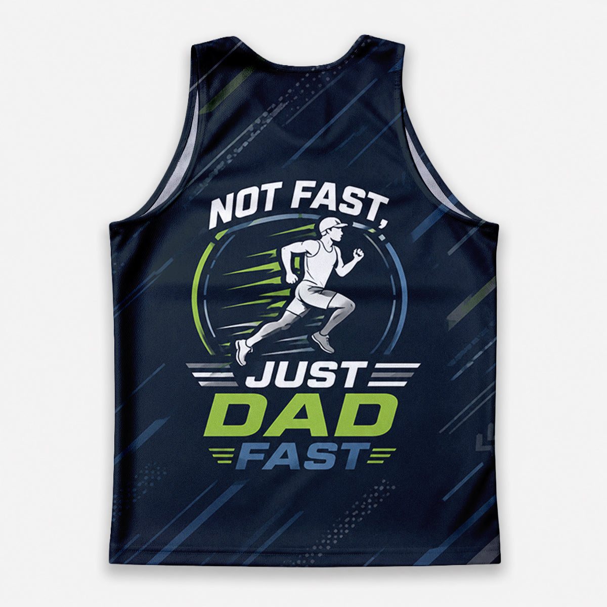 Funny Dad Running Tank Top Just Dad Fast Tech Singlet