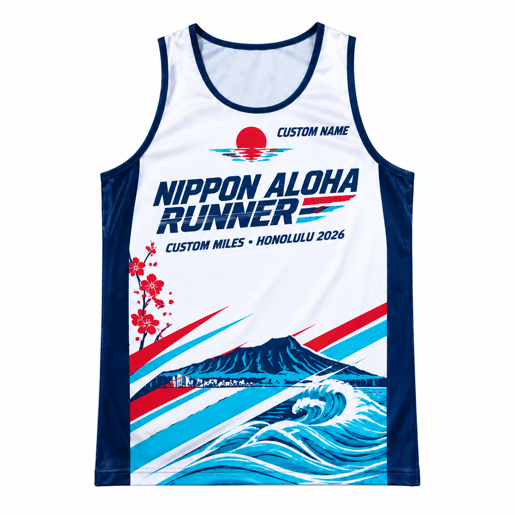 Custom Name Miles Nippon Aloha Victory Running Tank Top
