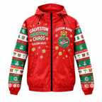 Custom Name Christmas Chaos Santa Hustle Galveston Running Windbreaker Jacket