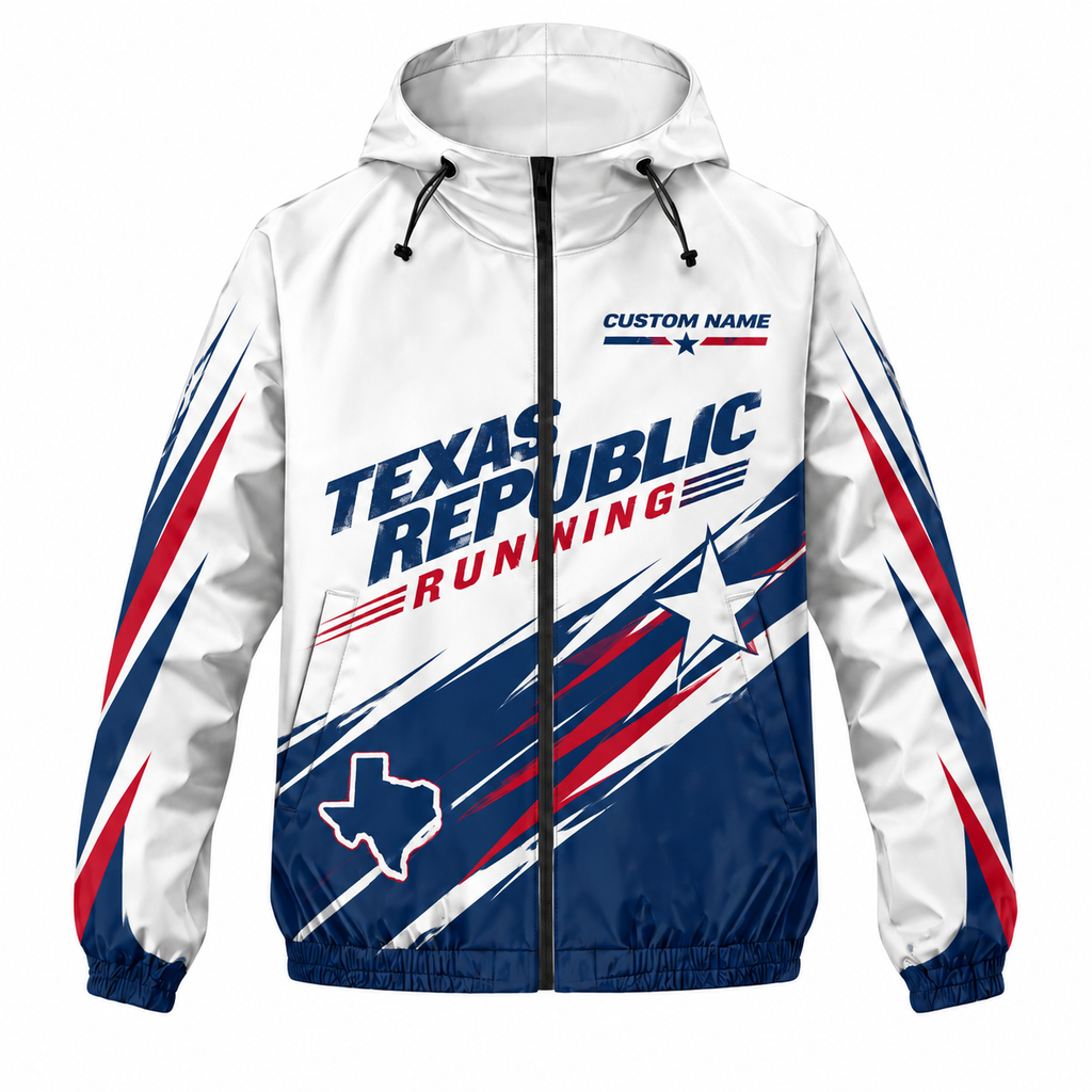Custom Name Texas Republic Running Running Windbreaker Jacket