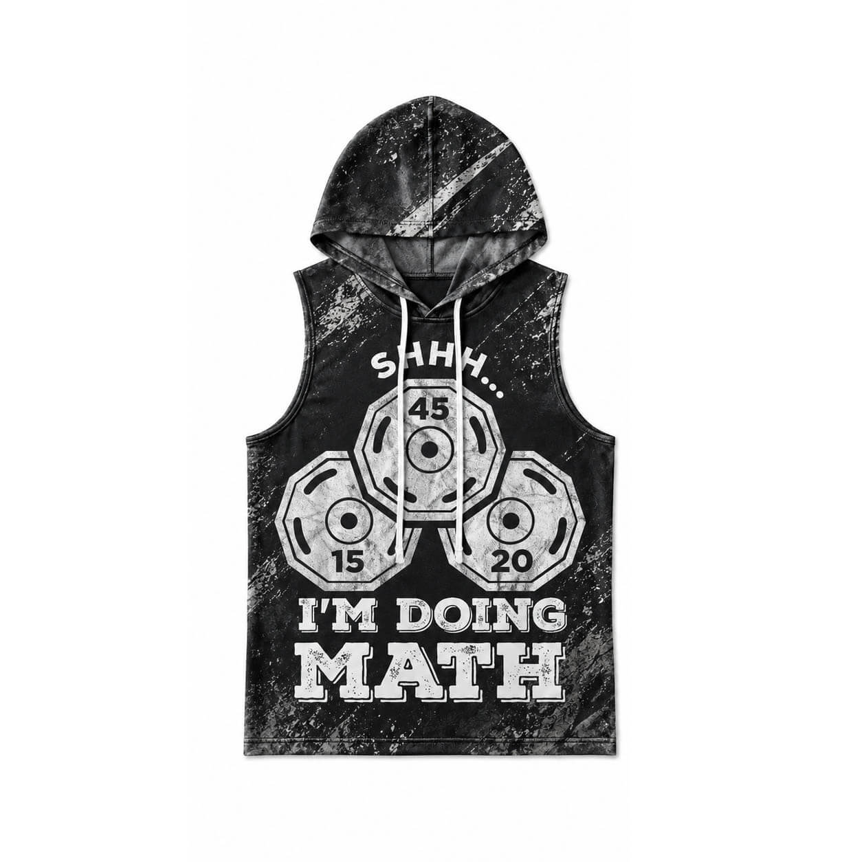 Shhhh I'm Doing Math Men's Workout Hooded Tank Top