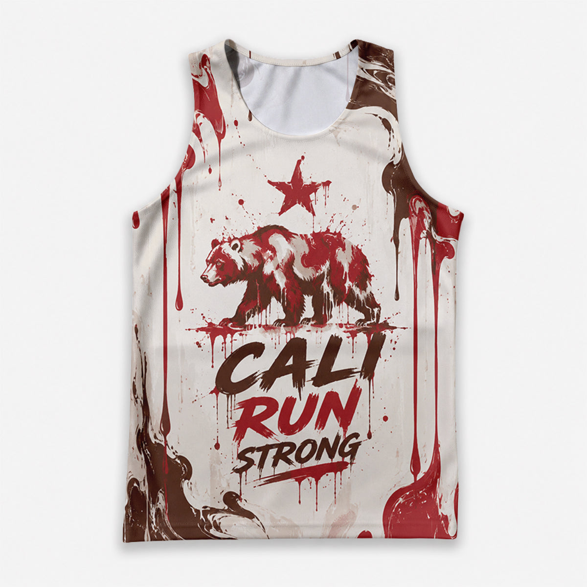Melted Flag Flow California State Running Tank Top