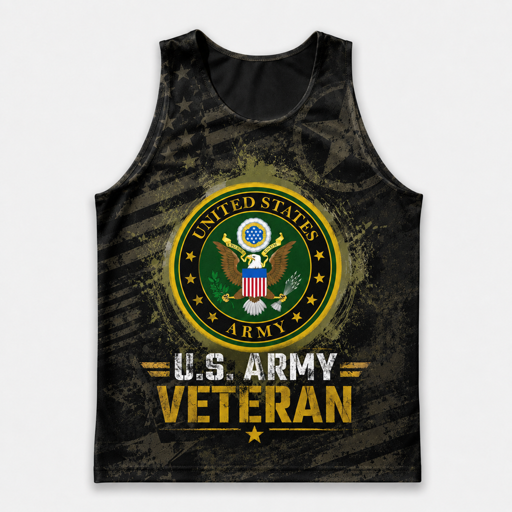 Veteran Running Tank Top - US Army Veteran V9 Tech Singlet
