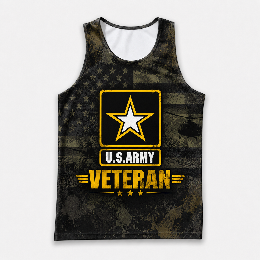 Veteran Running Tank Top - US Army Veteran V2 Tech Singlet