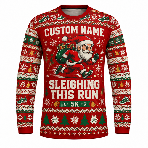 Custom Name Sleighing This Run Running Long Sleeve Shirt
