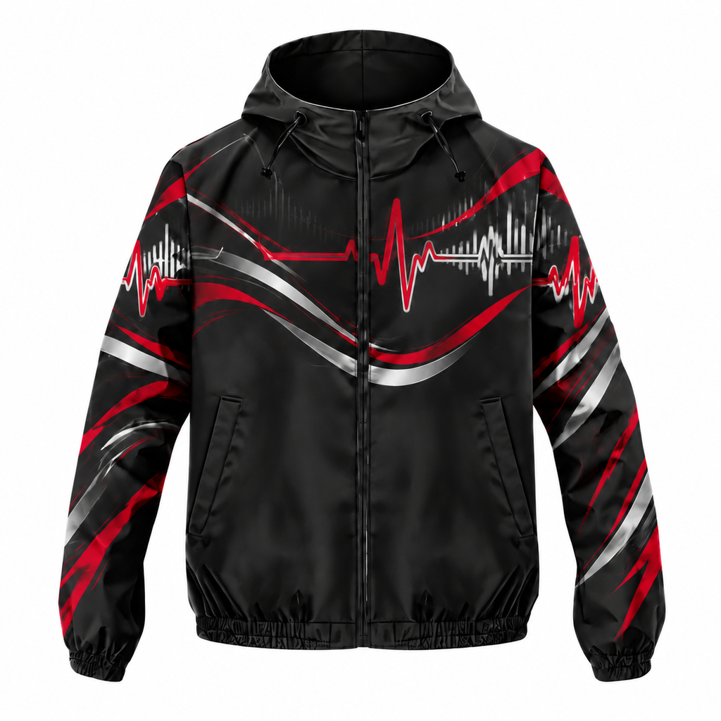 Custom Name State Pulse & Rhythm Running Windbreaker Jacket