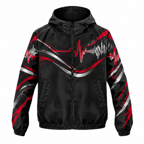 Custom Name State Pulse & Rhythm Running Windbreaker Jacket