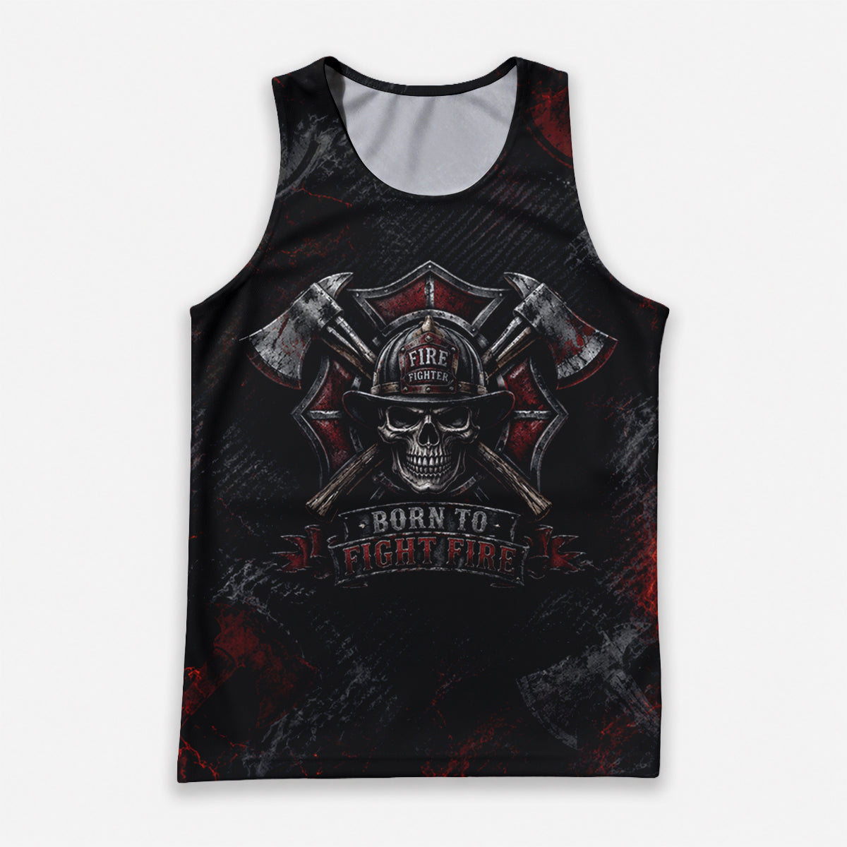 Men's Running Tank Top Firefighter Born To Fight Fire Running Singlet