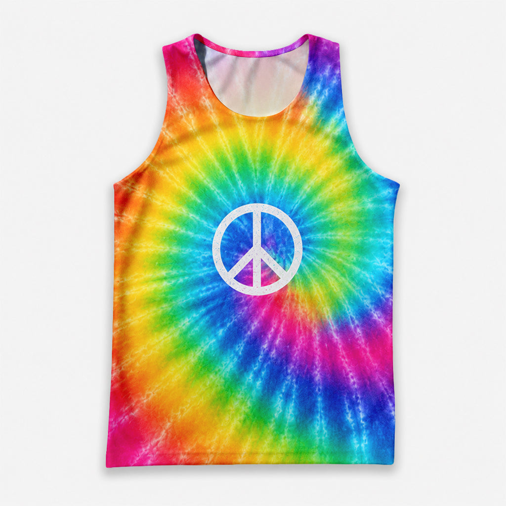 Funny Running Tank Top _ Hippie Tie Dye Tech Running Singlet