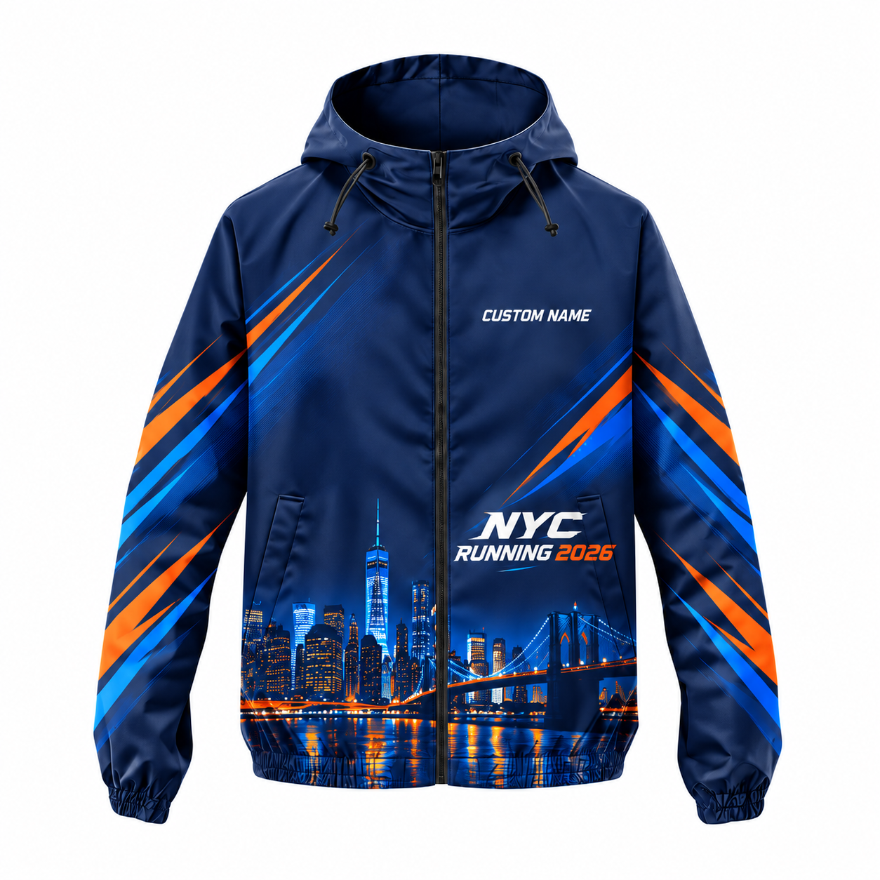 Custom Name Manhattan Skyline Custom Runner Running Windbreaker Jacket