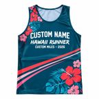 Custom Name Miles Tropical Hibiscus Running Tank Top