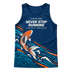 Custom Name Miles Koi Wave Aloha Running Tank Top
