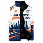 Custom Name Big Apple Race Energy Sleeveless Running Puffer Jacket