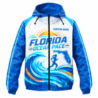 Custom Name Florida Ocean Pace Florida Running Windbreaker Jacket
