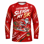 Custom Name Sleigh My 5K Running Long Sleeve Shirt