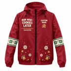 Custom Name Run Now Cookies Later Santa Hustle Galveston Running Windbreaker Jacket