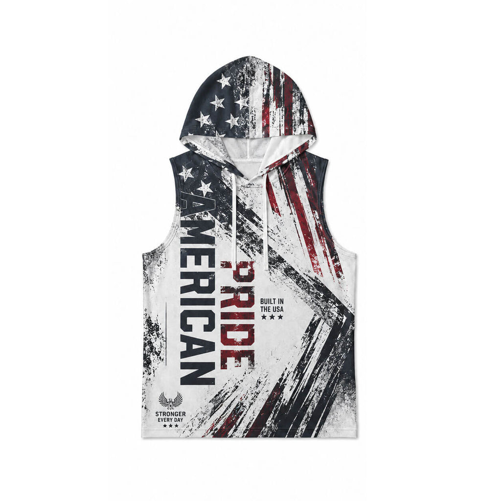 American Pride Men's Workout Hooded Tank Top