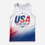 Patriotic Tech Running Tank Top - Red White Blue Running Singlet