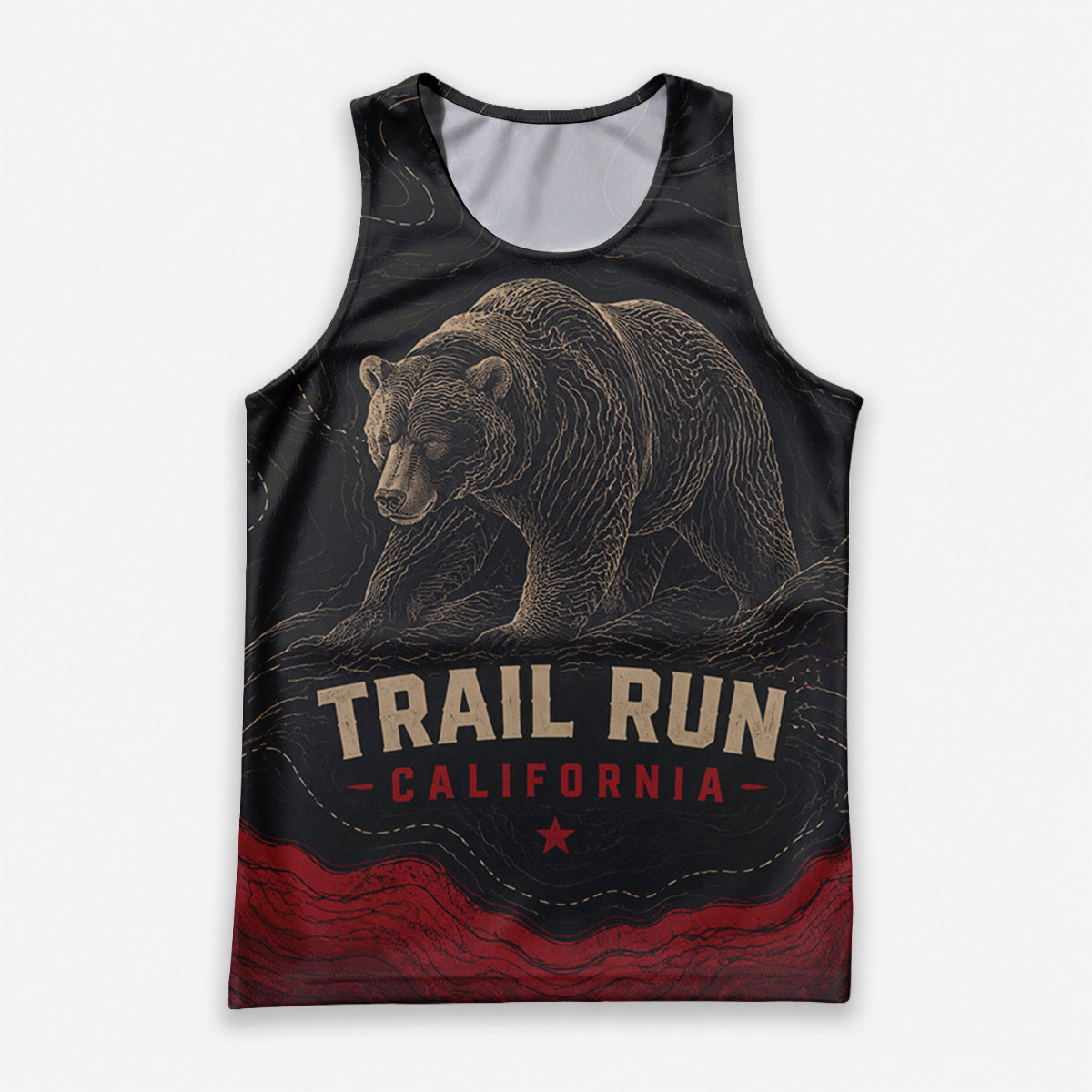 Topographic Republic California State Running Tank Top