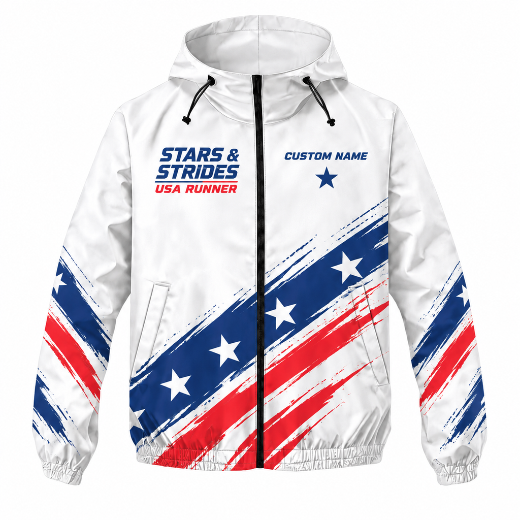 Custom Name Stars & Strides Jacket Running Windbreaker Jacket