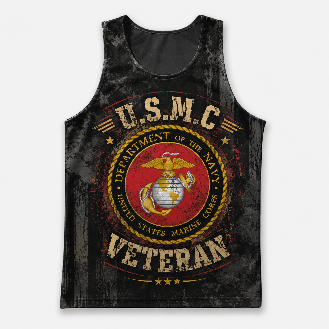 Veteran Running Tank Top - US Marine Corps Veteran V6 Tech Singlet