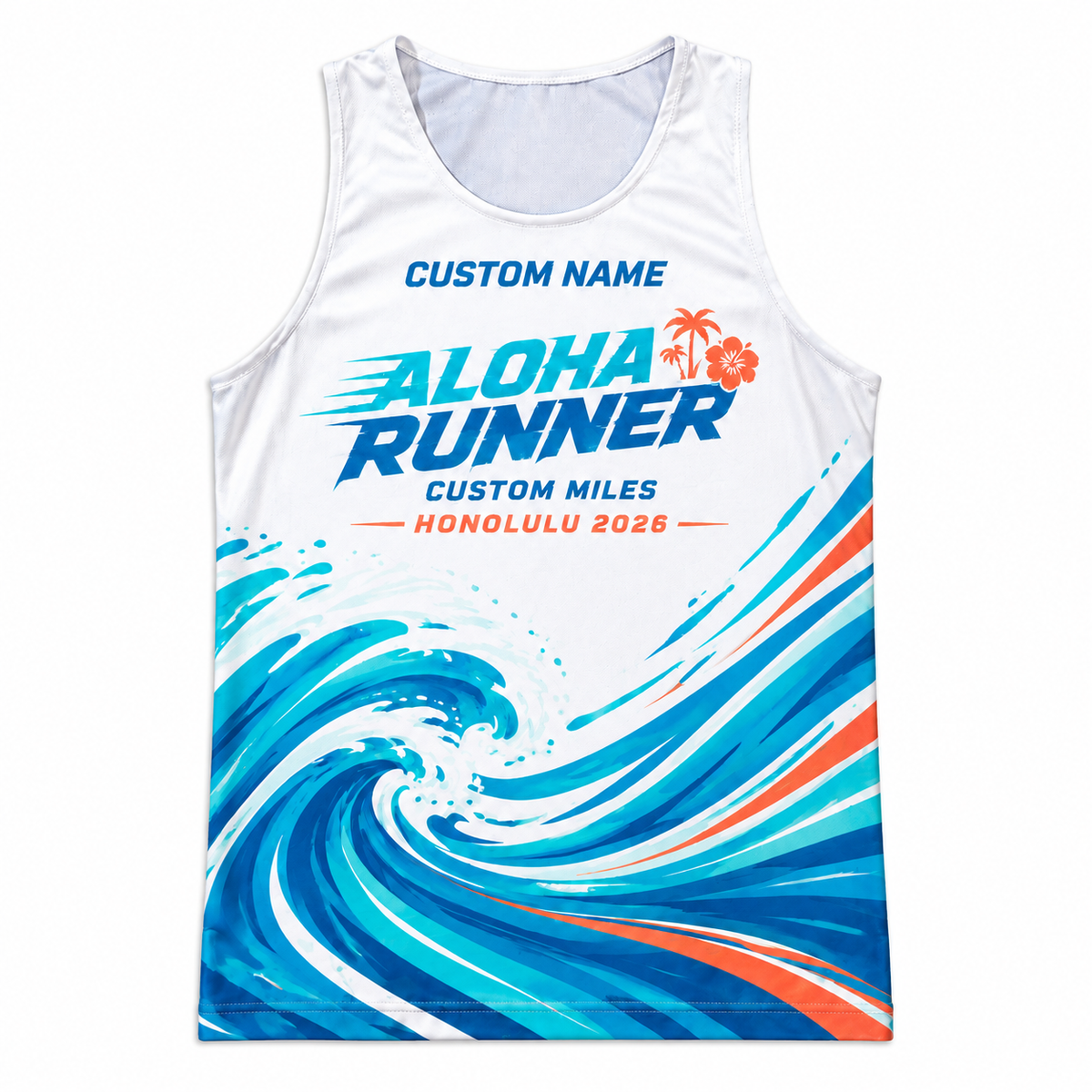 Custom Name Miles Aloha Wave Runner Running Tank Top