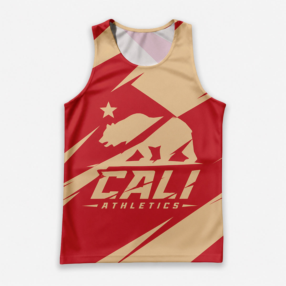 Abstract Color Block Flag California State Running Tank Top