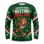Custom Name Resting Jingle Face Running Long Sleeve Shirt